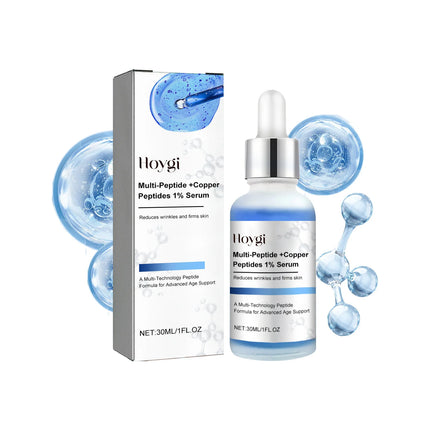 Blue Copper Peptide Serum anti Wrinkle Shrink Pores Skin Care Rejuvenation Hyaluronic Acid Brightening Spot Moisturizing Serum