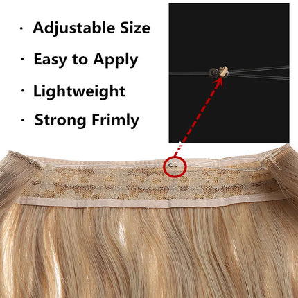 Synthetic No Clip Hair Extension Ombre Natural Fake False Long Straight Hairpiece Blonde Hair for Women