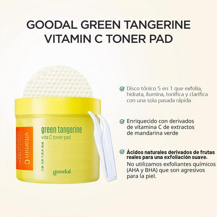 Almohadillas De Tóner Verde De Vitamina C Con Efecto '5 En 1' | Exfolia, Tonifica, Ilumina, Hidrata Y Desintoxica La Piel Sensible (70 Almohadillas)