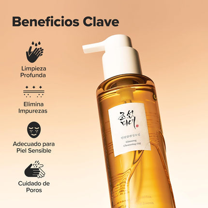 Beauty of Joseon Aceite Limpiador De Ginseng, Desmaquillante Resistente Al Agua Para Pieles Sensibles Con Tendencia Acneica. Cuidado De La Piel Coreano Para Hombres Y Mujeres, 210 Ml (7.1 Fl Oz)