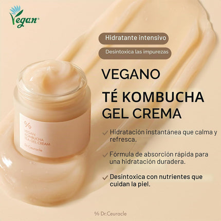 Vegan Kombucha Tea Gel Cream textura en gel