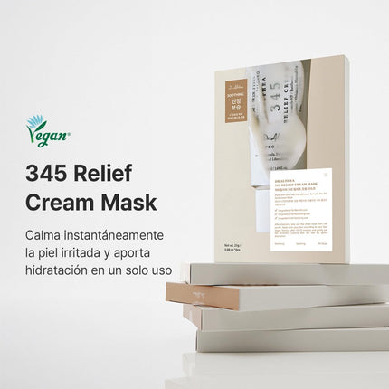 Dr.Althea 345 Relief Cream Mask | Mascarilla Facial Calmante Con Niacinamida Y Agua De Hoja De Té | Hidratación Y Cuidado De La Barrera Cutánea | Cosmética Coreana Vegana (Pack De 4)