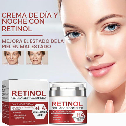 Crema Antiedad Con Retinol Y Colágeno, Crema Facial Hidratante Antiedad, Day&Night Cream, Anti-Aging Moisturiser, Reduce Las Líneas De Expresión Y Las Arrugas, Reafirma E Hidrata La Piel