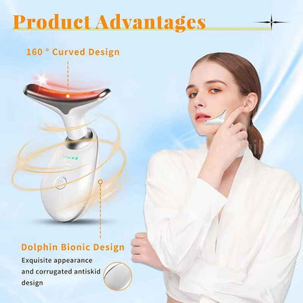 Masajeador Facial y Cuello LED con Microcorrientes EMS