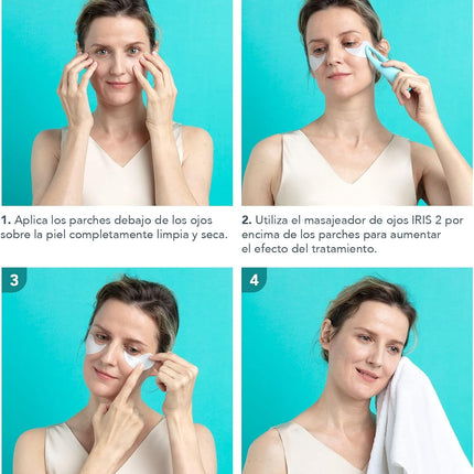 FOREO IRIS Parches Ojos Com Colageno - Contorno De Ojos Antiojeras - Vitamina B, Vitamina C Y Vitamina E - Retinol - Antiojeras Mujer - Hidratante - Vegano - 60 Parches Ojos Bolsas Y Ojeras