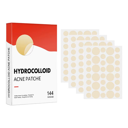 144Pcs/Set Face Skin Care Acne Pimple Patch 2 Sizes Invisible Professional Healing Absorbing Spot Sticker Covering for Men Women