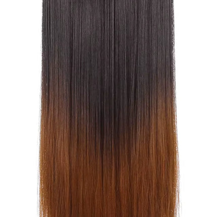 Synthetic No Clip Hair Extension Ombre Natural Fake False Long Straight Hairpiece Blonde Hair for Women