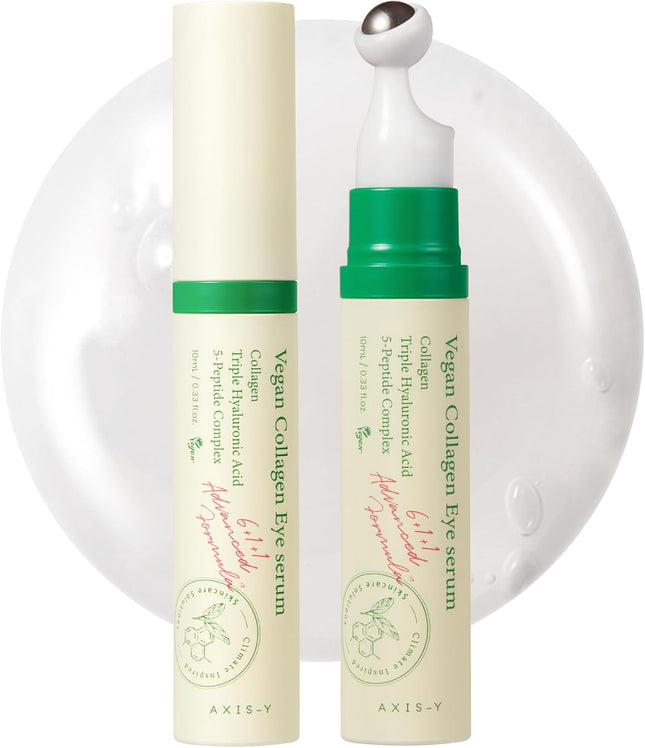 Suero Vegano De Colágeno Para Ojos K Beauty Triple Ácido Hialurónico Y Suero De Colágeno Peptídico Que Mejora La Elasticidad De La Piel 0.33 Fl. Oz.