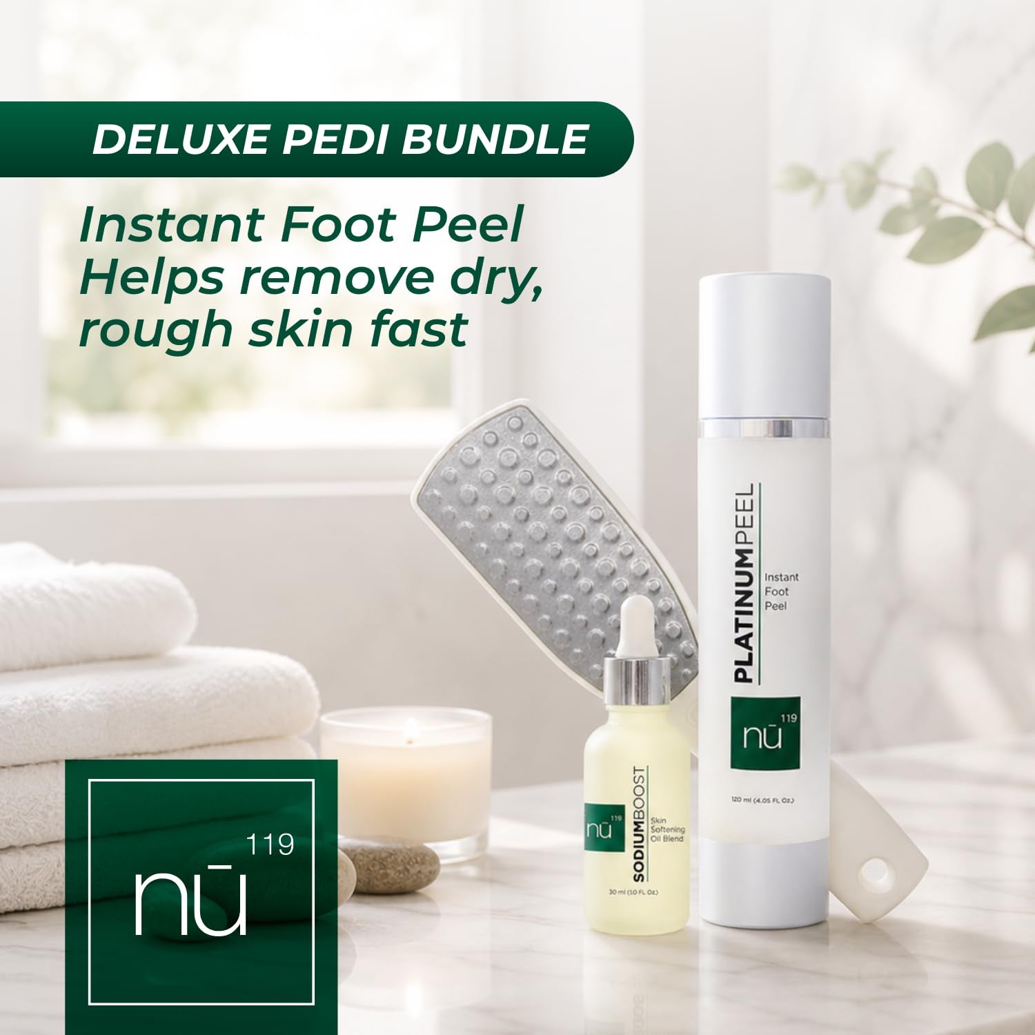 Foot Care Kit for Smooth Feet – 120Ml Foot Exfoliating Spray, Foot Balm & Foot File for Home Pedicure, Foot Care & Exfoliation Routine