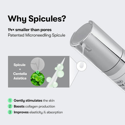 CICA Reedle Shot 100, Spicule Microneedling Serum for Pore Care & Exfoliation, Exosome, Centella Asiatica for Glass Skin, Skin Texture, Korean Liquid Skin Booster (1.69 Fl Oz / 50Ml)