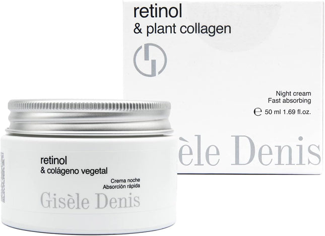 GISÈLE DENIS - Crema Facial Retinol Y Colágeno Vegetal 50 Ml, Crema Aclarante, Regenerante, Reparadora Y Emoliente, Aporta Luminosidad, Crema Antiarrugas Y Antimanchas, Rápida Absorción