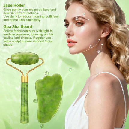 Set Gua Sha De Jade — Drena, Relaja, Esculpe Tu Rostro