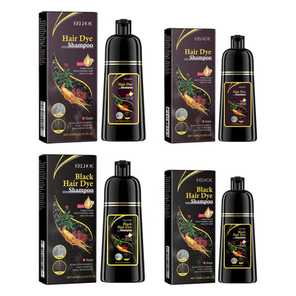Black Hair Dye Shampoo 3 in 1 Growth Clean Hair Darkening Deep Nourishing Black Hair Dye Shampoo Natural Organic Herbal
