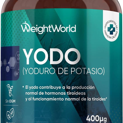 Yodo Suplemento 400 Mcg - 365 Comprimidos De Yoduro De Potasio