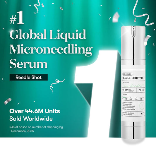 CICA Reedle Shot 100, Spicule Microneedling Serum for Pore Care & Exfoliation, Exosome, Centella Asiatica for Glass Skin, Skin Texture, Korean Liquid Skin Booster (1.69 Fl Oz / 50Ml)