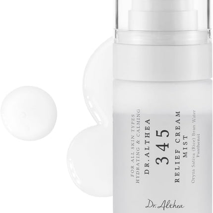 Dr.Althea 345 Relief Cream Mist, Bruma Facial Hidratante Con Extracto De Arroz, Cuidado Calmante Para Piel Sensible, Skincare Coreano Vegano, 60 Ml