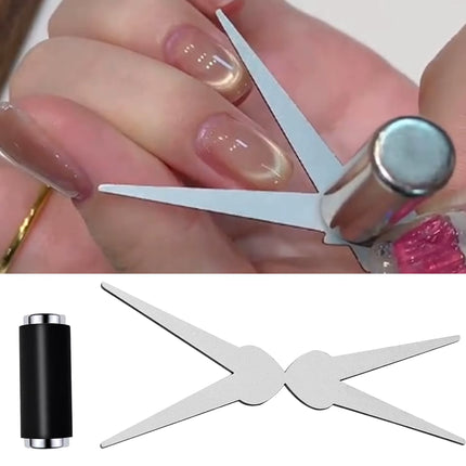Double-Head French Nail Art Magnet Set Cat Eye Magnetic Rod Combination Nail Art DIY V-Shaped Effect Gel Nail Polish Magnet