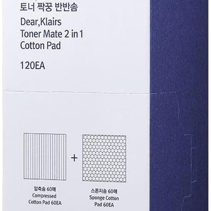 Dear Klairs Toner Mate 2 in 1 Cotton Pad 200 Ml