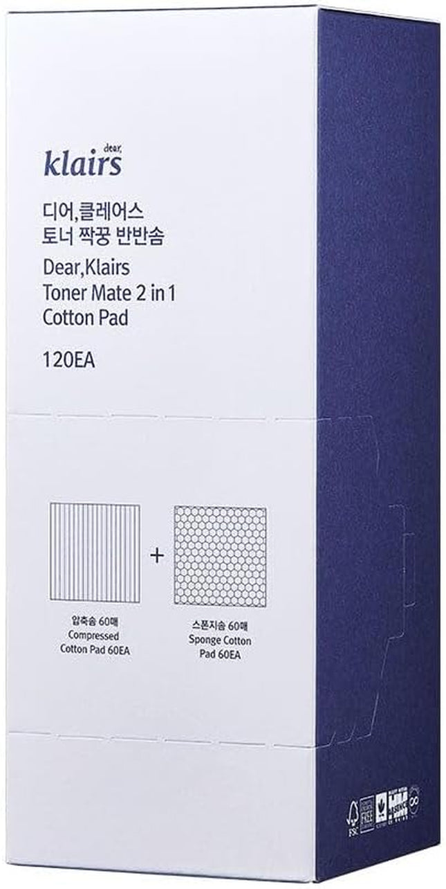 Dear Klairs Toner Mate 2 in 1 Cotton Pad 200 Ml