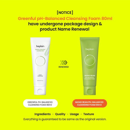 [Beplain] Greenful Ph-Balanced Cleansing Foam (Espuma Limpiadora Con Ph Equilibrado De Greenful) 80Ml