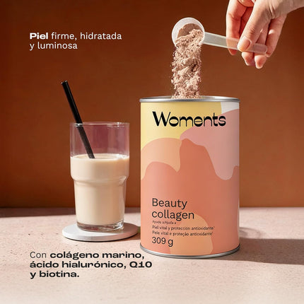 Beauty Collagen | Colágeno Marino, Vitaminas, Ácido Hialurónico, Coenzima Q10 | Piel Y Cabello | Belleza | Menopausia | 309G | Sabor Frutos Del Bosque | 30 Días
