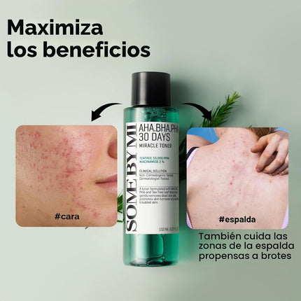 AHA BHA PHA 30 Days Miracle Toner – 150 Ml – Tónico Exfoliante Facial Coreano Con Ácido Salicílico – Cuidado Diario De Poros Y Control De Grasa Con 2% De Niacinamida