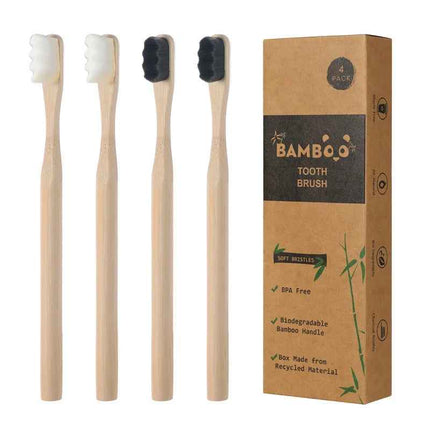 Bamboo Toothbrush Set 4Pcs Cerdas Extra Suaves