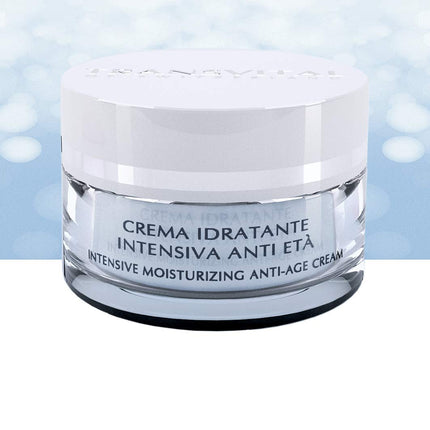 Crema Hidratante Intensiva Antiedad, Crema Facial Hidratante, a Base De Almidón De Arroz, Ácido Hialurónico, Células Madre Vegetales Y Vitamina E - Formato 50 Ml