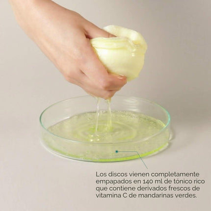 Almohadillas De Tóner Verde De Vitamina C Con Efecto '5 En 1' | Exfolia, Tonifica, Ilumina, Hidrata Y Desintoxica La Piel Sensible (70 Almohadillas)