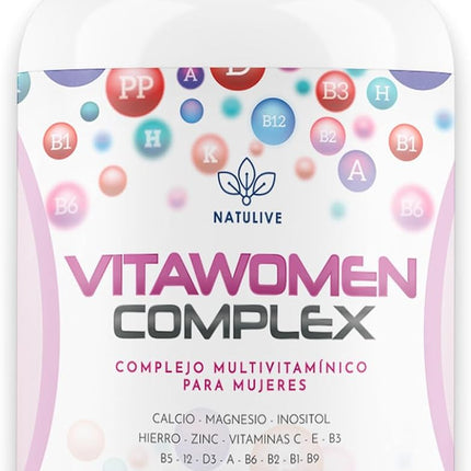Complejo Multivitamínico Para Mujer | 24 Vitaminas | Vitamina C, Vitamina E, Magnesio, D3,B12 | Protege, Refuerza Y Fortalece Las Defensas| Aporta Energía Y Vitalidad | 60 Cápsulas