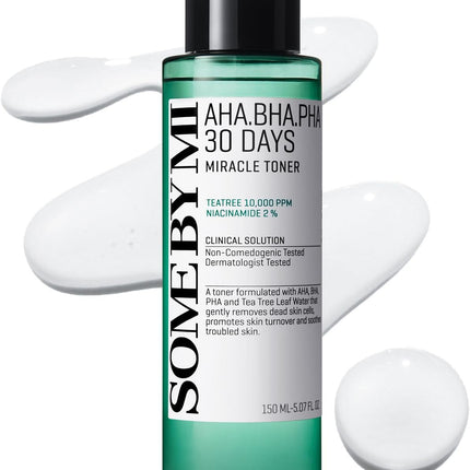 AHA BHA PHA 30 Days Miracle Toner – 150 Ml – Tónico Exfoliante Facial Coreano Con Ácido Salicílico – Cuidado Diario De Poros Y Control De Grasa Con 2% De Niacinamida
