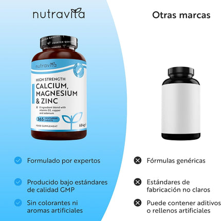 Nutravita Calcio Magnesio Zinc Y Vitamina D - 365 Tabletas Vegetarianas