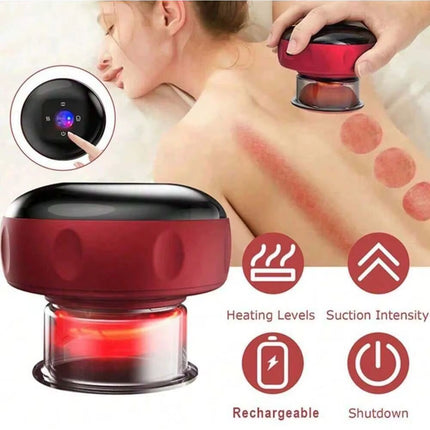 Electric Vacuum Cupping, Scraping, Skin Massage Device, Body Heating, Scraping, Suction Cup Treatment Set, Health and Portabilit