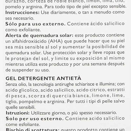 Gel Limpiador Facial Antiedad con AHA y BHA