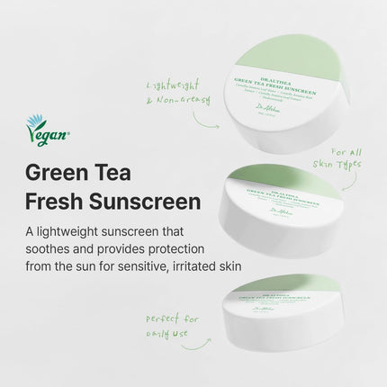 Dr.Althea Green Tea Fresh Sunscreen | Protector Solar Ligero Para Piel Sensible | Con Centella Para Calmar Y Refrescar La Piel | Protector Solar Facial Vegano Coreano (45 Ml, SPF50 PA++++)
