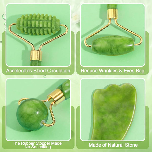 Set Gua Sha De Jade — Drena, Relaja, Esculpe Tu Rostro