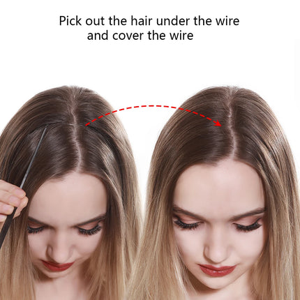 Synthetic No Clip Hair Extension Ombre Natural Fake False Long Straight Hairpiece Blonde Hair for Women