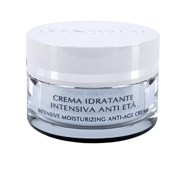Crema Hidratante Intensiva Antiedad, Crema Facial Hidratante, a Base De Almidón De Arroz, Ácido Hialurónico, Células Madre Vegetales Y Vitamina E - Formato 50 Ml