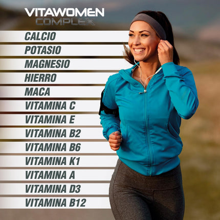 Complejo Multivitamínico Para Mujer | 24 Vitaminas | Vitamina C, Vitamina E, Magnesio, D3,B12 | Protege, Refuerza Y Fortalece Las Defensas| Aporta Energía Y Vitalidad | 60 Cápsulas