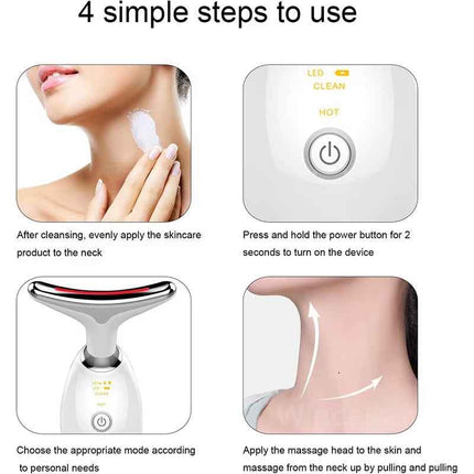 Masajeador Facial y Cuello LED con Microcorrientes EMS