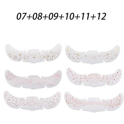 6Pcs Hot Stamping Freckles Makeup Patches Metallic Radiation Golden Silver Fake Freckles Temporary Tattoo Stickers Face Makeup