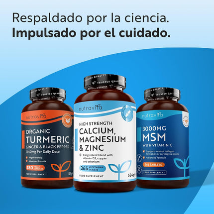 Nutravita Calcio Magnesio Zinc Y Vitamina D - 365 Tabletas Vegetarianas