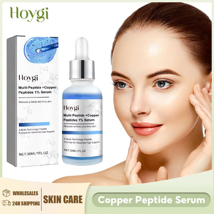 Blue Copper Peptide Serum anti Wrinkle Shrink Pores Skin Care Rejuvenation Hyaluronic Acid Brightening Spot Moisturizing Serum
