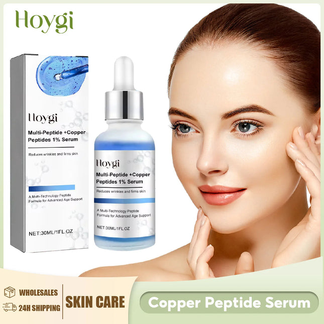 Blue Copper Peptide Serum anti Wrinkle Shrink Pores Skin Care Rejuvenation Hyaluronic Acid Brightening Spot Moisturizing Serum
