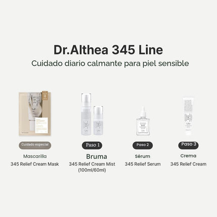 Dr.Althea 345 Relief Cream Mist, Bruma Facial Hidratante Con Extracto De Arroz, Cuidado Calmante Para Piel Sensible, Skincare Coreano Vegano, 60 Ml