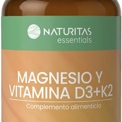 Magnesio D3+K2 | 120 Cápsulas | Naturitas Essentials | Citrato Bisglicinato