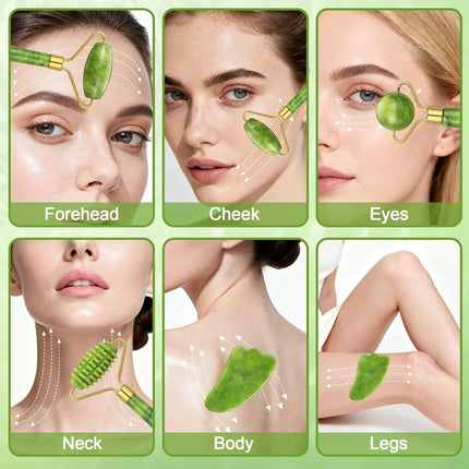 Set Gua Sha De Jade — Drena, Relaja, Esculpe Tu Rostro