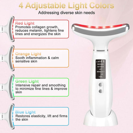 Masajeador Facial LED Antiarrugas — Vibración, Calor y Frío