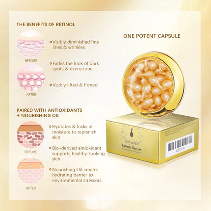 Cápsulas de Retinol y Ceramida — Suero Antiedad de Noche (30 uds)