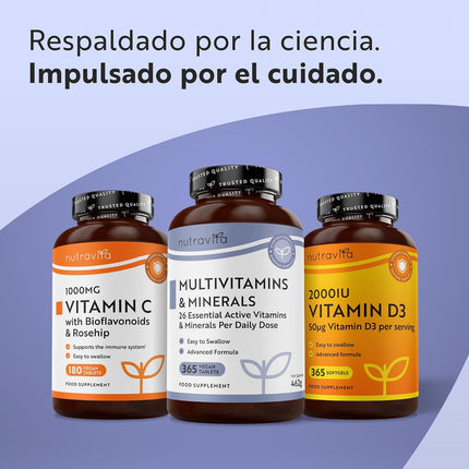 Nutravita Multivitaminas Mujer Y Homre - 365 Comprimidos Veganos